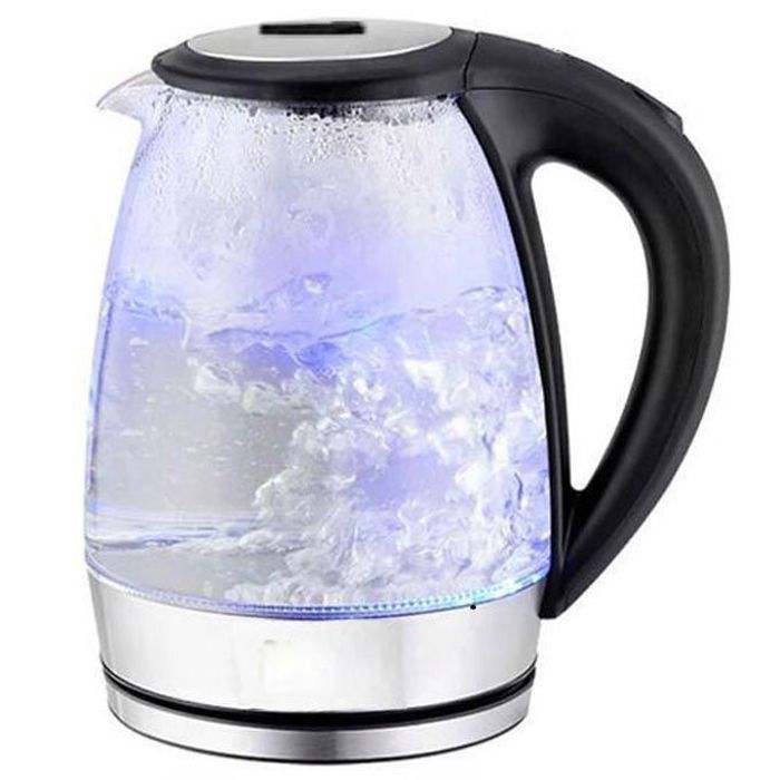 Bouilloire électrique, bouilloire de thé en verre, ébullition rapide 2 litres