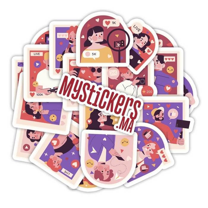 Stickers - Influenceur - Pack de 20 - 3D - Vibrantes - Contemporain - Design