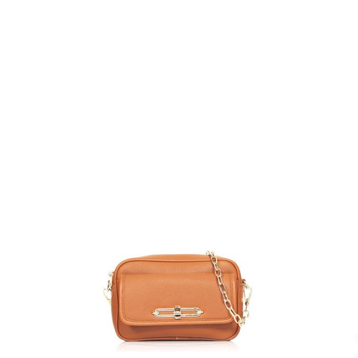 Sac - OLGA - Safari - Marron Tabac - Cuir - Bandoulière - Zippée