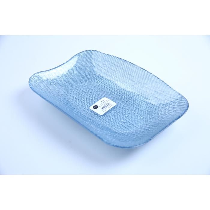 Plat rectangulaire - ARDACAM - 1689 GM - 26 cm - Givre bleu - Verre
