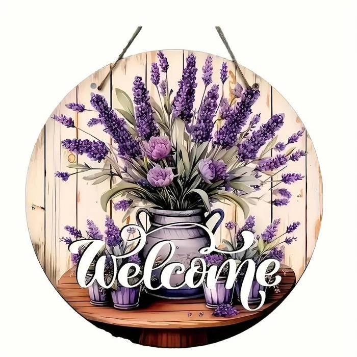 Pas Plate Bois Pots en - Éparpillées Bohème Lavande, Plat Fleurs Mural Be et Bouilloire 2D Décoration avec de Florale Art Style