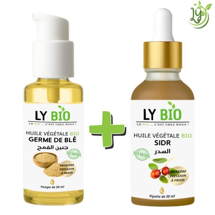 LYBIO PACK HUILE GERME DE BLE 50ML - POMPE + HUILE SIDR 50ML - PIPETTE