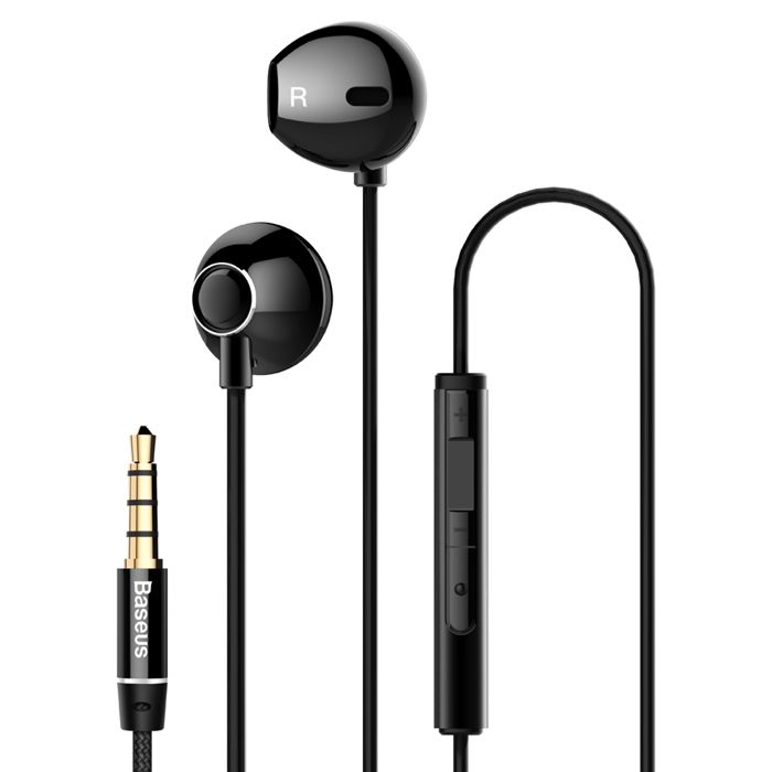 Écouteurs intra-auriculaires - Baseus - Encok H06 - 6D - Contrôle filaire - Noir