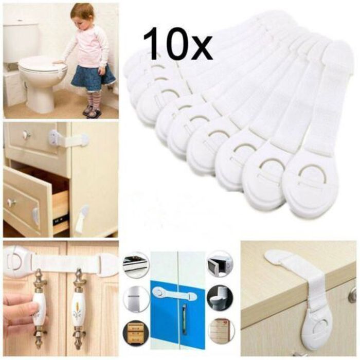 Pack De 10Pcs Serrure Sécurité Enfant Verrouillage Armoire Tiroir et Porte