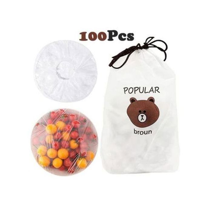 Pack de 100 Sacs de Conservation Réutilisables et Élastiques pour Aliments