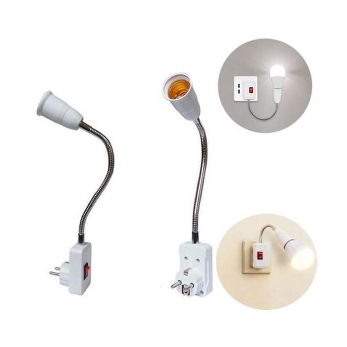 Adaptateur pour lampe Douille pour ampoule avec Interrupteur pour bureau & maison