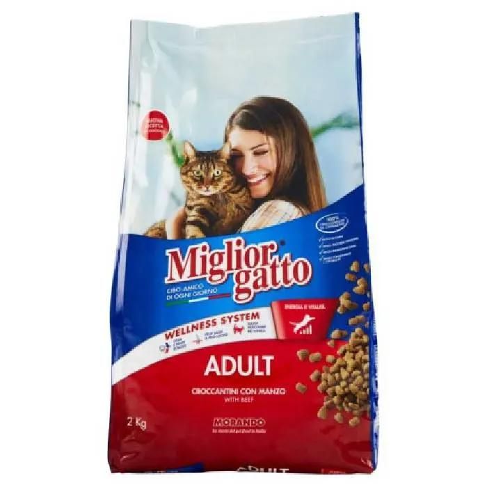 Croquettes pour chat - MORANDO - Bœuf et Foie - 2Kg - Riche en protéines - Digestion saine