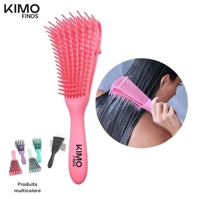1 brosse démêlante pour cheveux afro texturés 3a à 4c crépus ondulés, bouclés, bouclés, humides, secs, gras, épais, cheveux longs