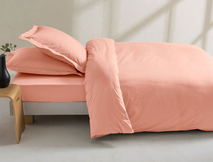 Housse de couette - LINVOSGES - Blush - 220x240 cm - Percale de qualité supérieure - Lavable à 40°C