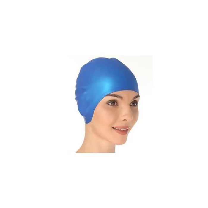 Bonnet de natation en silicone Imperméable Bonnet de Piscine & Sports Nautiques Bleu