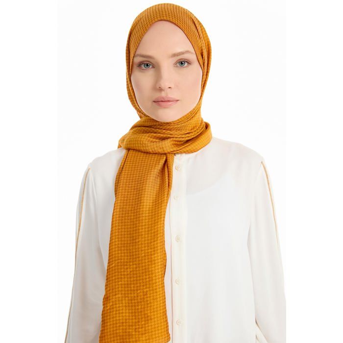 Châle à motifs - Moutarde - Viscose - 74 x 186 cm - Printemps/Été - Chic