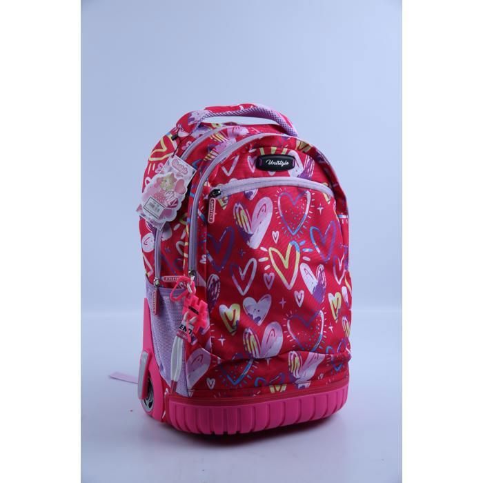 Trolley - GENERIC - 45cm - 3 poches - Base rigide - Fille - Rose