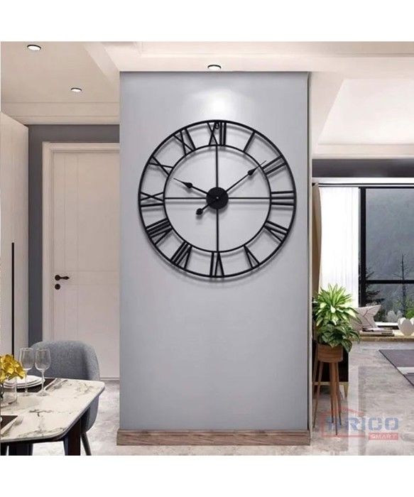 Horloge murale noire (50cm)
