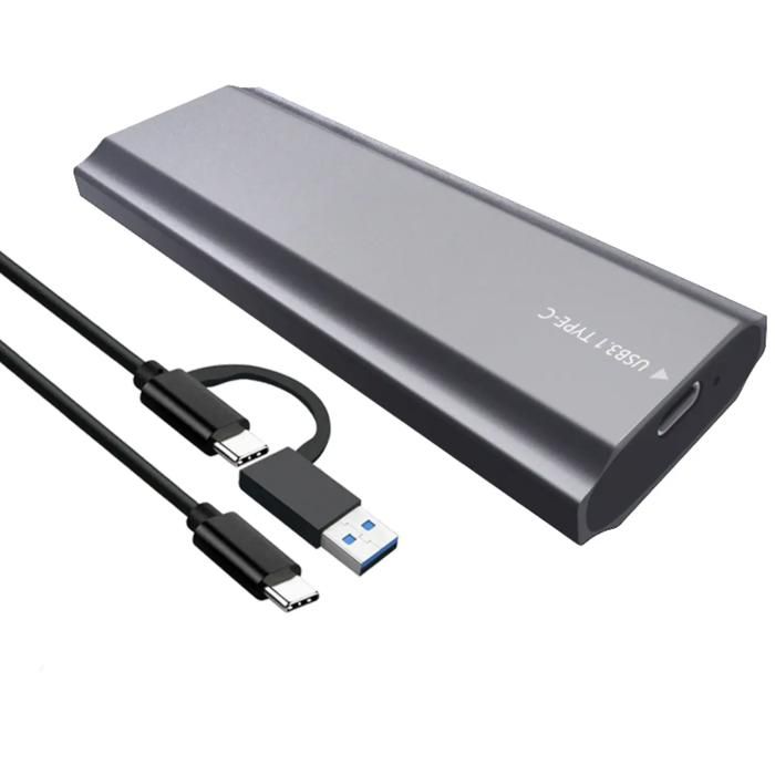 Boîtier de Disque Dur Externe - Airplus - TN07 - M.2 NVME - USB-C 3.1 Gen2 - Aluminium Gris