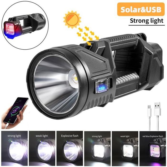 Lampe de poche solaire haute puissance camping