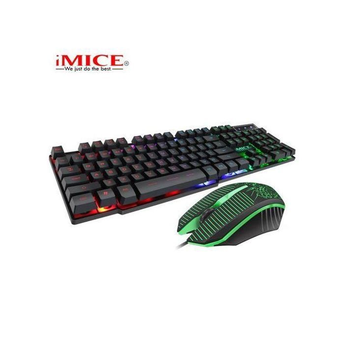 Imice Pack Clavier + Souris Combo Gamer filaire - RGB LED rétroéclairé USB
