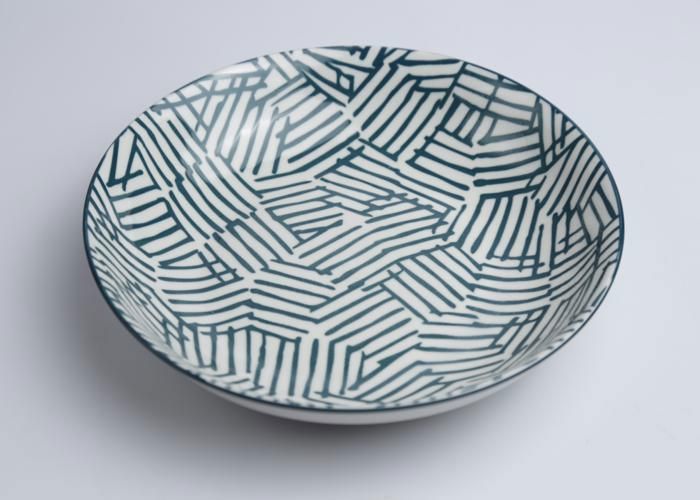 Assiette Creuse en Porcelaine - 8RSRPP-D - 20,3 cm - Blanc/Vert - Durable - Design Élégant