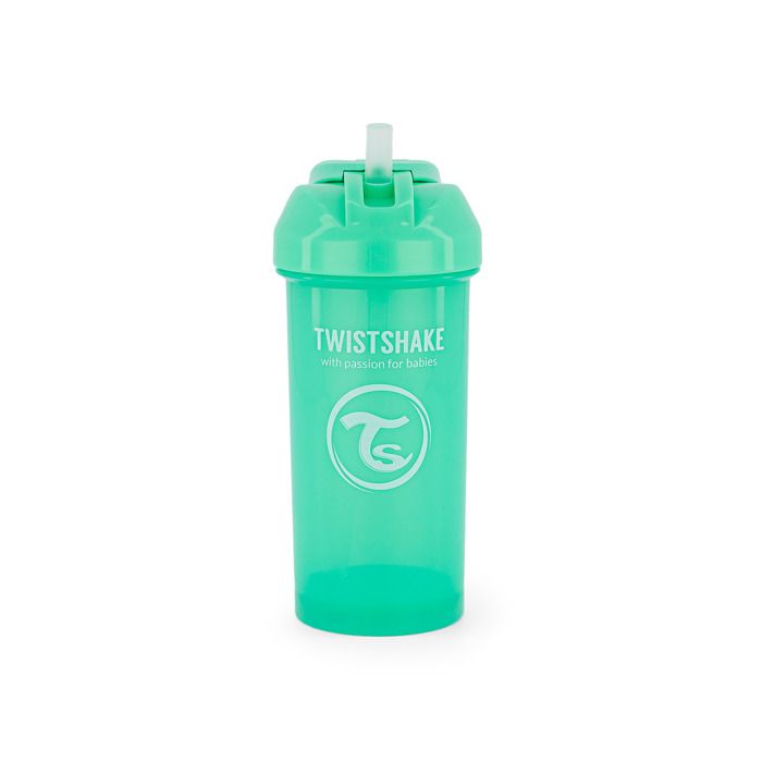 Twistshake Tasse à bec avec paille - Bébé - 360 ml - Biberon étanche - Tasse à bec sans BPA - Entraînement - Enfants -6m+ - Vert