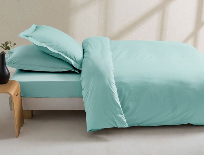 Housse de couette - LINVOSGES - Azur - 220x240 cm - Percale de qualité supérieure - Lavable à 60°C