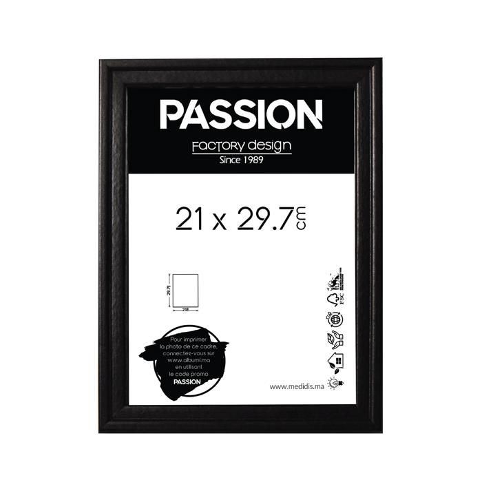 Cadre Photo - PASSION - LEA - Noir - 21x29.7cm - Élégance Chic