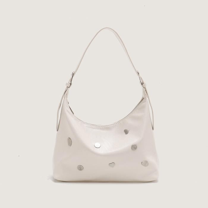 Sac à main - COUCOU PARIS - CK016-1 - Cuir haut de gamme - Blanc - Bandoulière ajustable