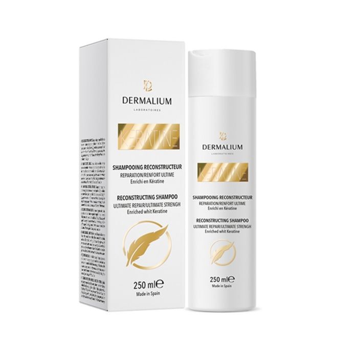Shampooing - Dermalium - Keratine - 250ml - Reconstructeur - Sans parabène