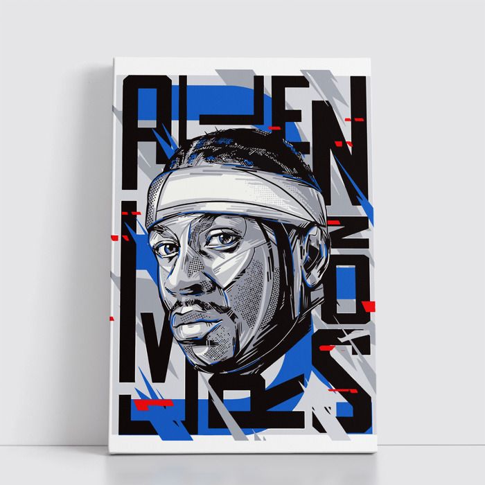 Tableau NBA sur Toile – Affiche Murale 25x40 cm avec Équipes et Joueurs Légendaires du Basket 39