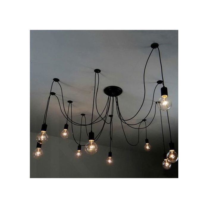 Lustre , Suspension 10 Têtes araignée industriel E27