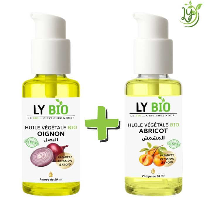 Pack de soins naturels - LYBIO - Huile Oignon 50ml - Huile Abricot 50ml - Mixte - Hydratation
