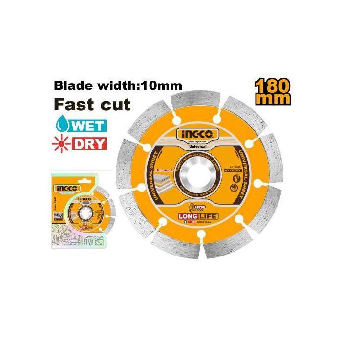 INGCO - DISQUE DIAMANT 180MM A EAU ET A SEC INGCO