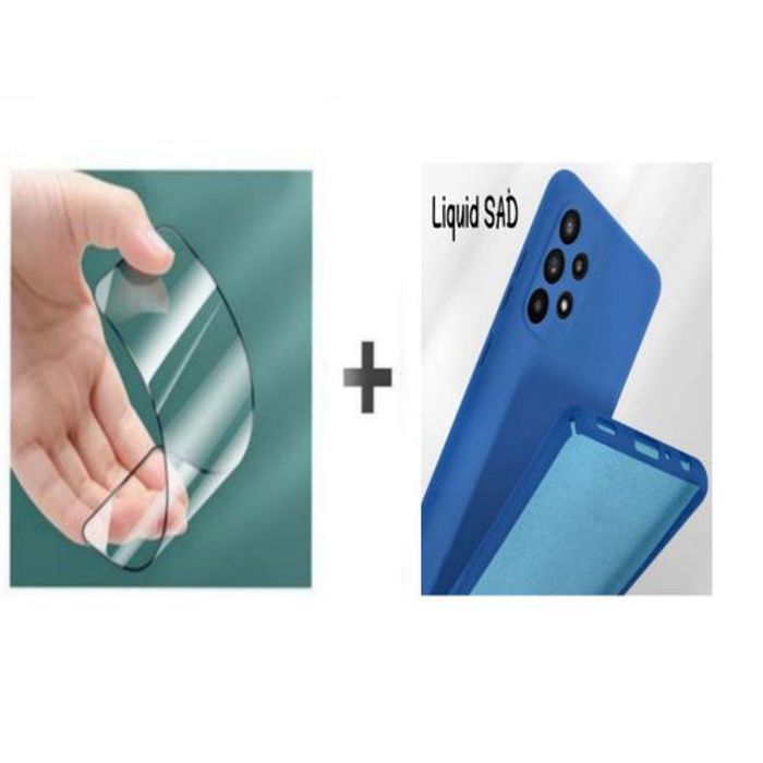 Case Pack : Pochette Pour Samsung A32S 4G Silicone Souple Bleu + Protection Incassable