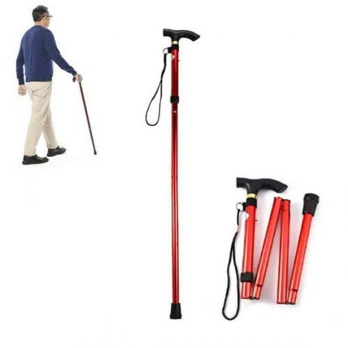 Canne de marche réglable en hauteur et pliable, Canne de marche antidérapante