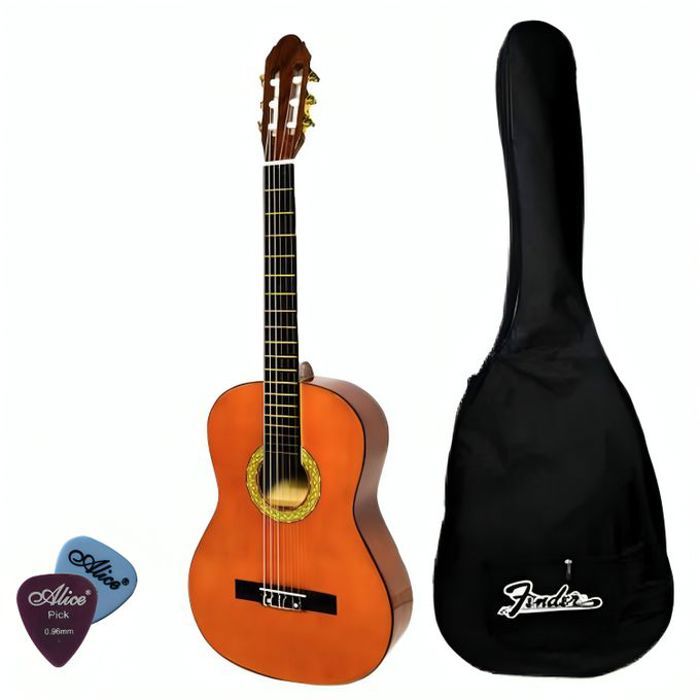 Guitare classique - Santari - Marron - Housse de protection - 2 picks inclus - Adulte