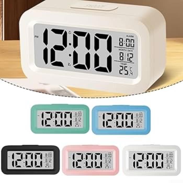 Réveil LED Numérique avec Snooze, Heure, Date et Température(Couleur aléatoire)