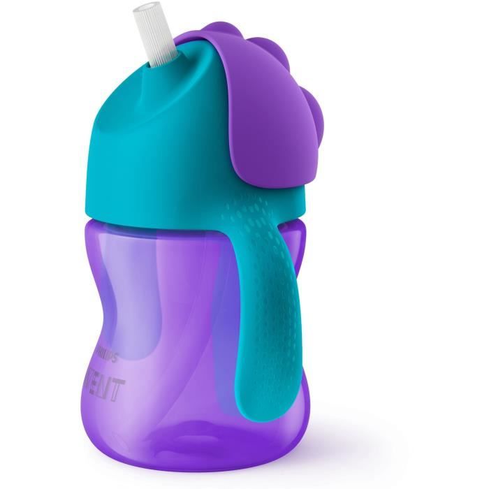 Tasse à paille - PHILIPS AVENT - SCF796/02 - 200ml - 9 mois+ - Paille flexible - Ouverture anti fuites