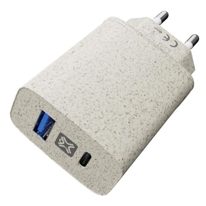 POWER DELIVERY USB-C 20W + CHARGE RAPIDE USB-A 18W CHARGEUR MURAL