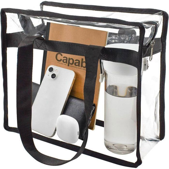 Sac fourre-tout - ADZA - Transparent - Zippé - 30x30x15 cm - Pour femme