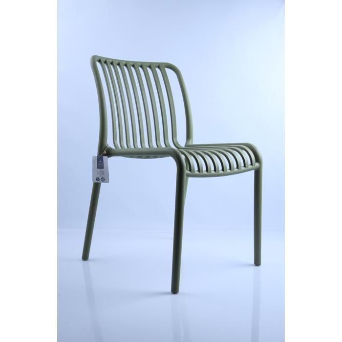 Chaise - HOME DECO FACTORY - Solara - Vert - Ergonomique - Empilable