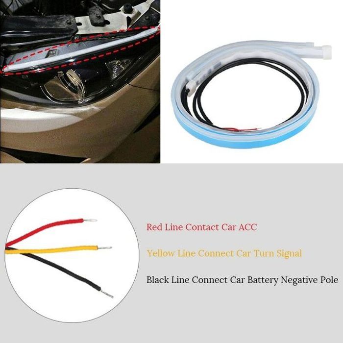 PARTS ZIO 2 bandes flexible LED, feu de jour et signal deux couleurs blanc et jaune