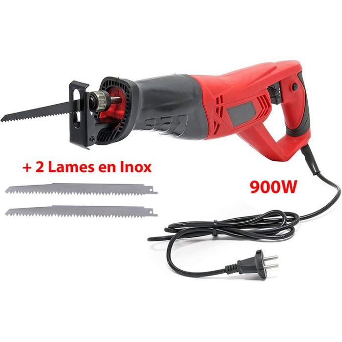 Scie sa-bre electrique 900w, scie alternative usage universel, scie avec 3 lames