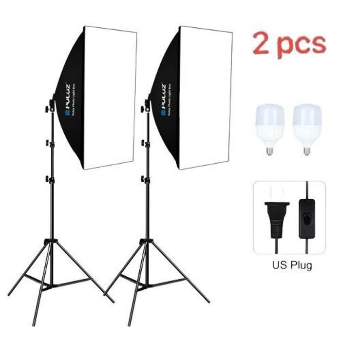 2 softbox studio 50x70cm + 2 tripied 200cm + 2 lampes