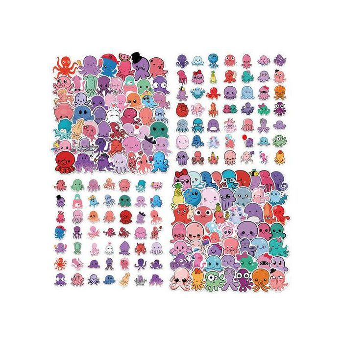 Stickers - Multicolore - 60pcs - Animaux Marins - Décoration Murale - Contemporain