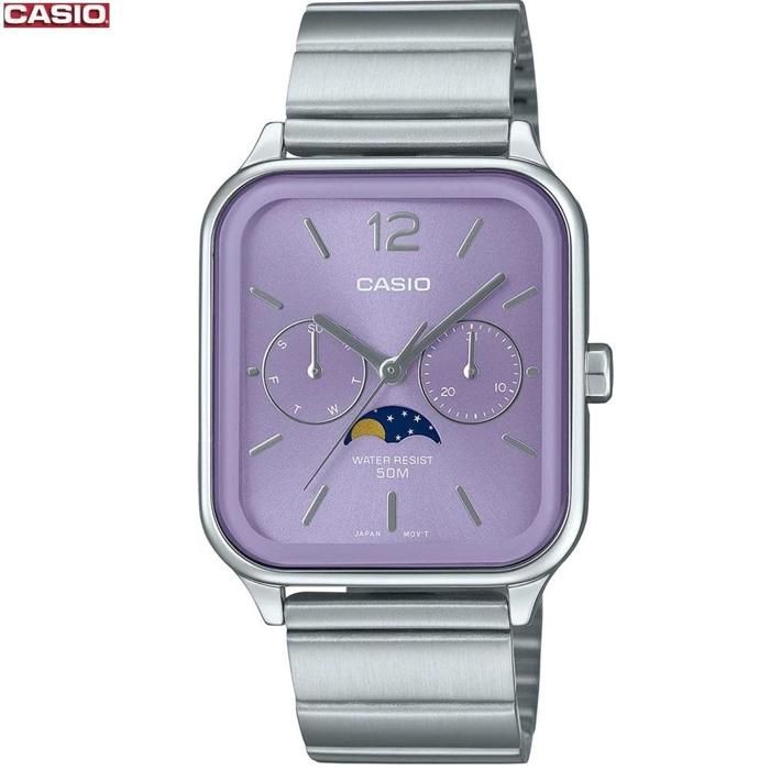 Casio Montre Homme Bracelet en métal Phase de lune Étanche WR50M- mtp-m305d-6avdf