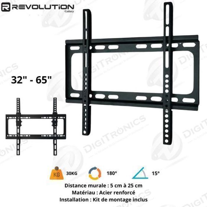 Support mural TV LED - REVOLUTION - Galaxy N°3258C - 32 à 65 pouces - 30kg - VESA