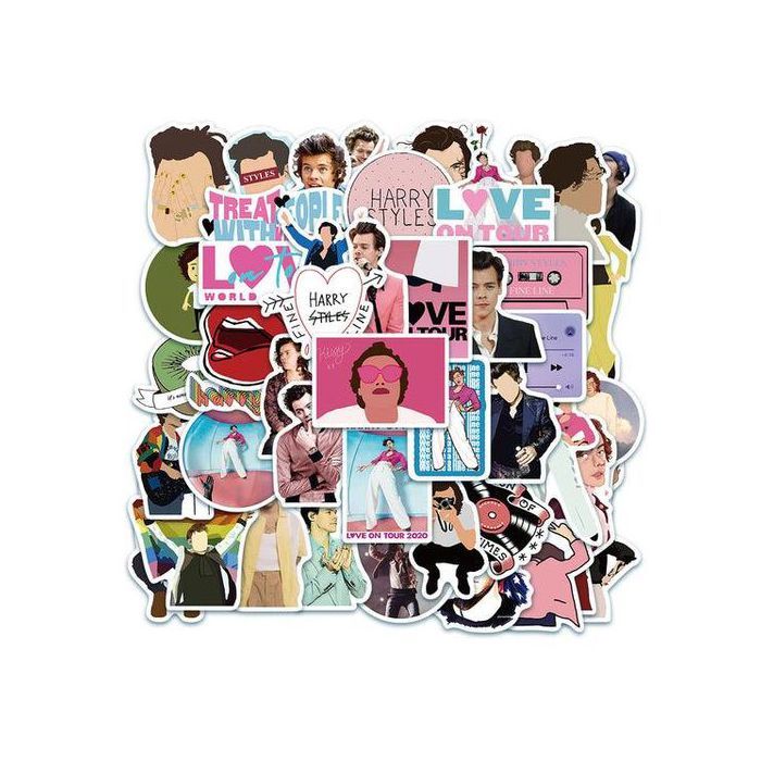 Stickers - Harry Styles - 50 pcs - Multicolore - Décoration murale - Waterproof