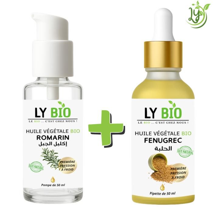 Pack Huile - LYBIO - Romarin 50ml - Fenugrec 50ml - Nourrissant - Mixte - Bébé