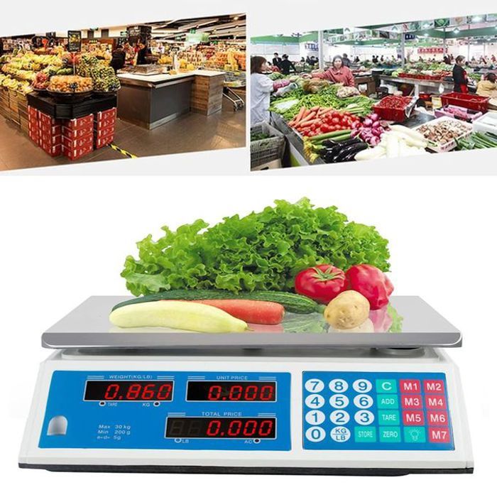 Balance électronique en acier inoxydable,pour cuisine et magasin commercial,40kg