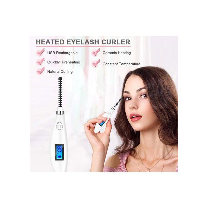 Recourbe-cils chauffant sans souffle électrique céramique avec peigne pour curling naturel durable