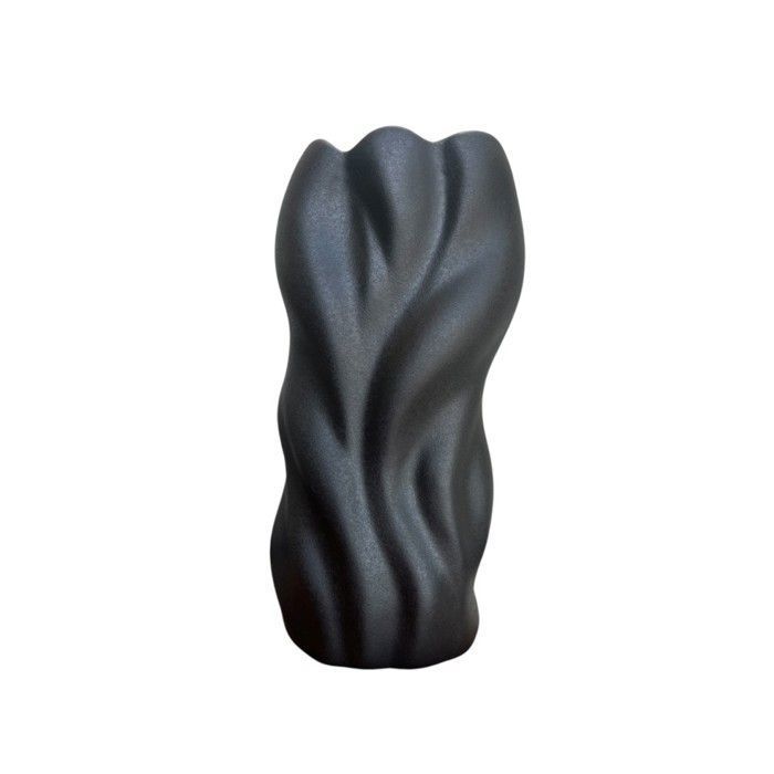 Vase décoratif - Céramique - Noir - 29cm - 14cm - Style contemporain
