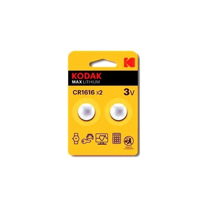 Kodak Pile Bouton CR1616 au Lithium 3 volts, CR 1616 Batterie 3V // 2 Pièces.